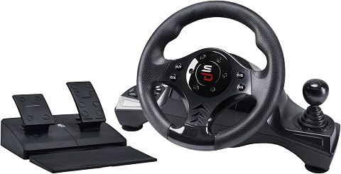 Superdrive, Volante Gs750 con Pedali, Paddles, Shifter E Vibrazione per Xbox Serie X/S, PS4, Xbox One, PC (Programmabile Per Tutti I Giochi