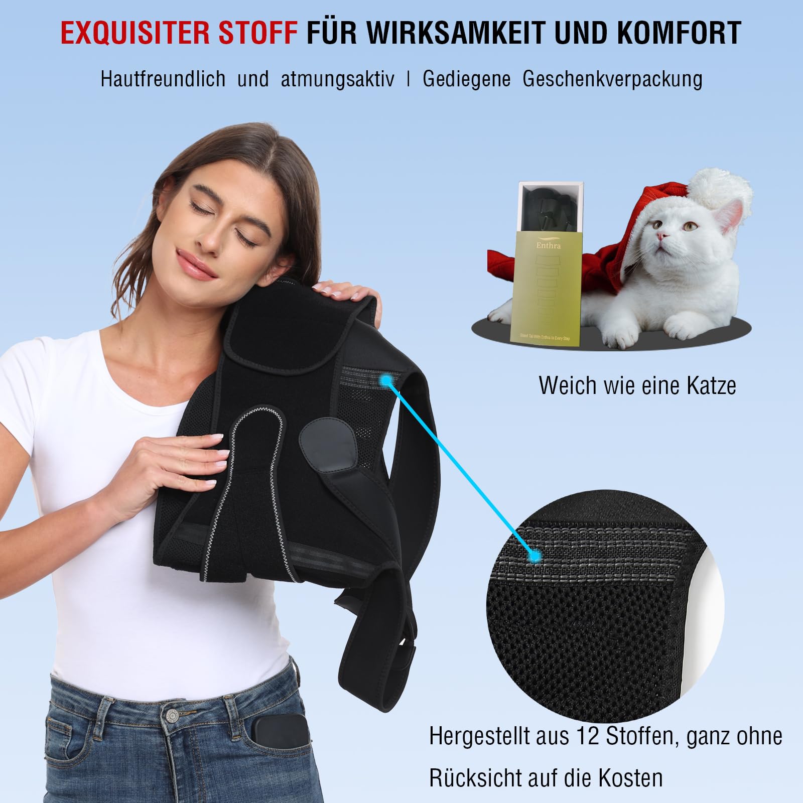Haltungskorrektor Haltungskorrektur für Frauen und Männer mit Spine Vertical Alignment System, Rückenstütze für mehr Komfort im unteren Rücken mit 3D Lendenpolster