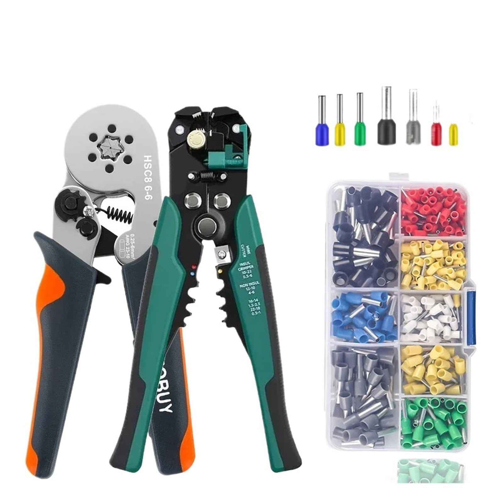 Alfbfpubxz 6-6 Bxq 400Pcs Hsc8 6-4/6-6 Tubular Terminal Ratchet Crimping Pliers