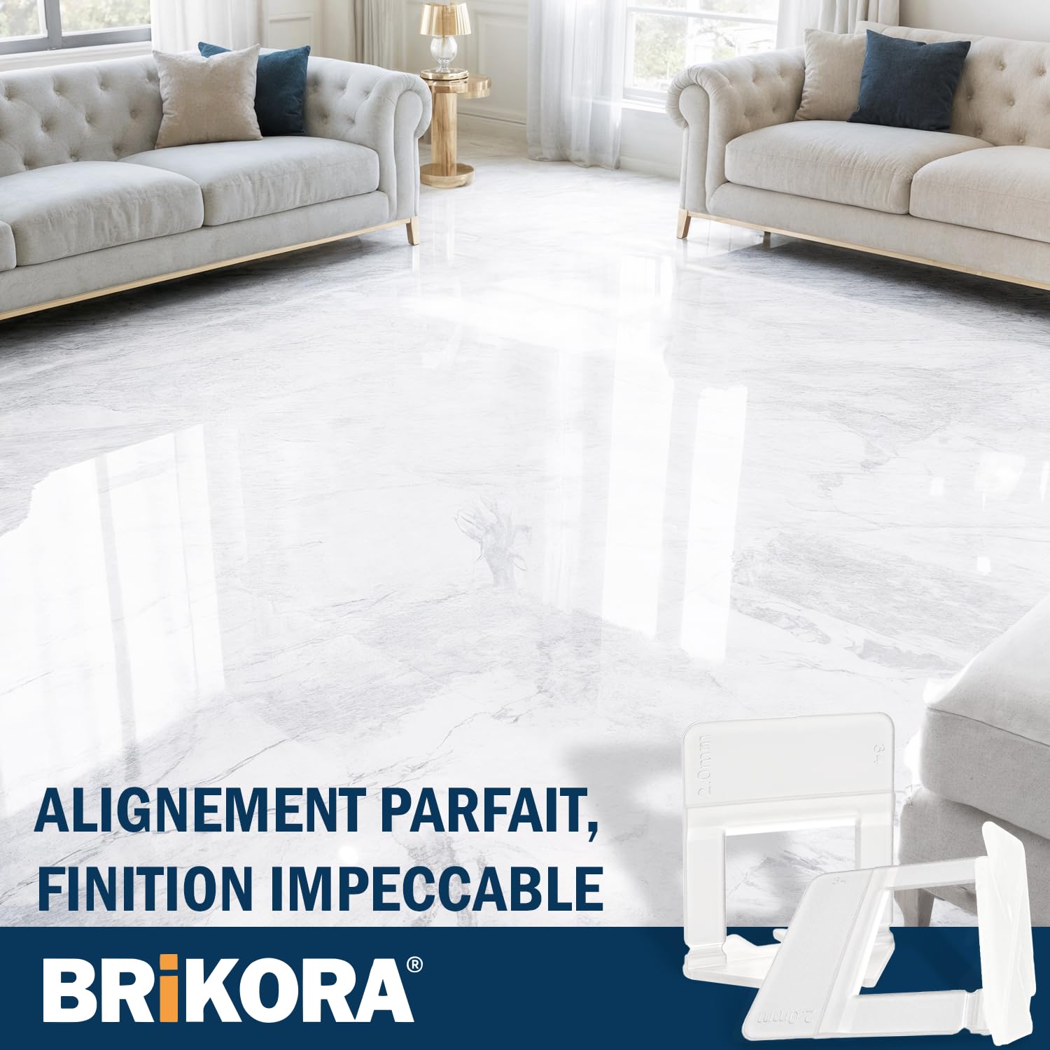 500 Croisillon Autonivelant 1.5 mm pour carrelage qualité premium - Croisillons kit joint carrelage - Cale carrelage autonivelante Outil niveau pose salle de bain sol Correcteur nivellement