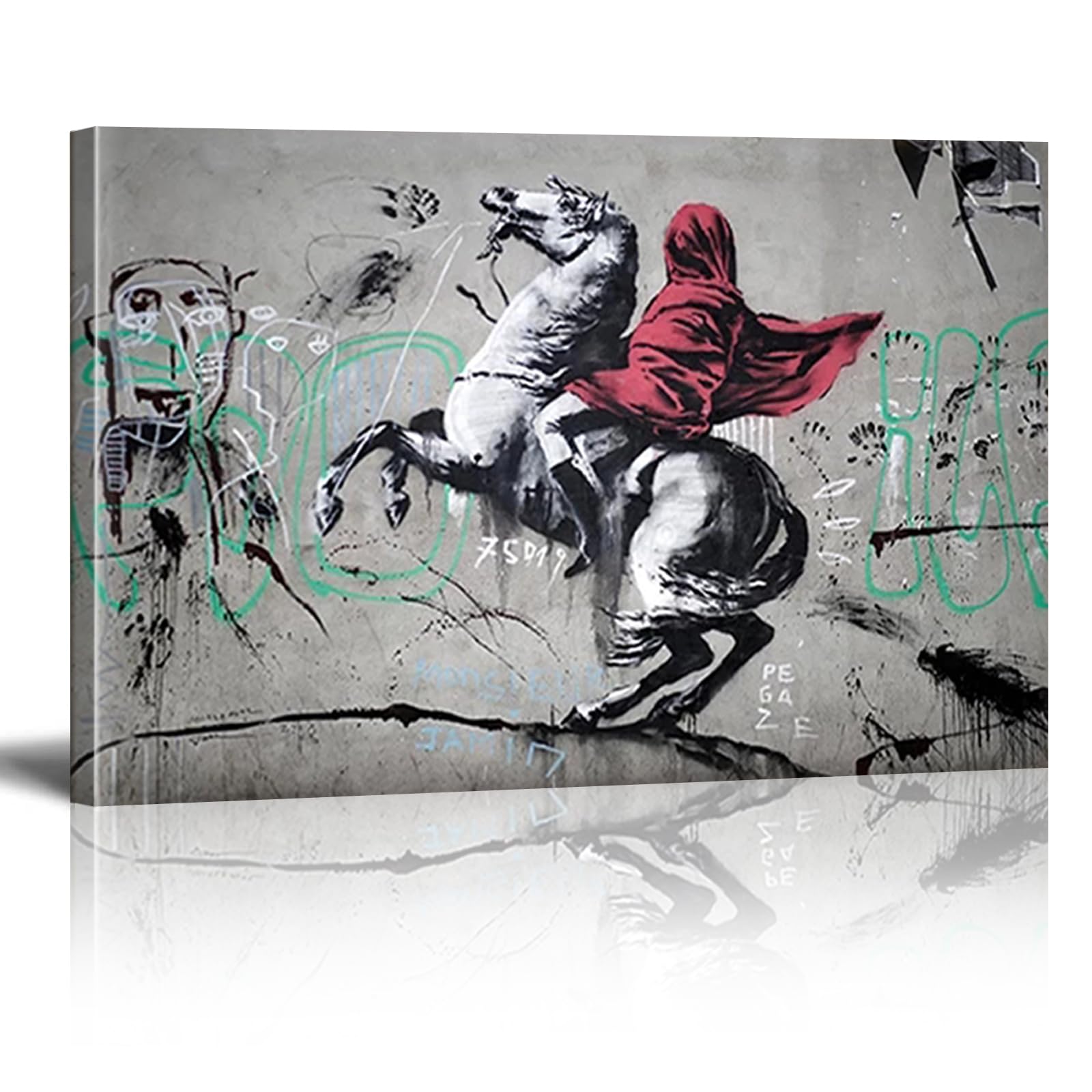 DQTUYIOP Banksy Canvas Wall Art for Living Room Napoleon Crossing The Alps 30x50cm Inner Frame Vintage Graffiti Street Walls Painting Prints Modern Pop Art Posters Inspirational Artwork