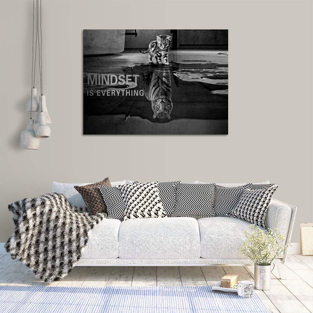Stampa artistica da parete su tela con citazioni motivazionali per imprenditori, decorazione per la casa, ufficio, camera da letto, soggiorno, con cornice in legno, pronta da appendere [30,5 cm di