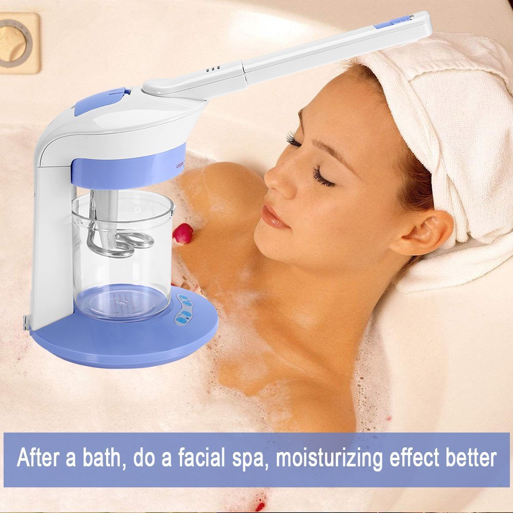 Vaporizzatore facciale all'ozono, spruzzatore ionico 2 in 1, vapore aromaterapico per sauna facciale, spruzzatore micro-nano SPA per pulizia idratante viso, per uso personale a casa(EU)