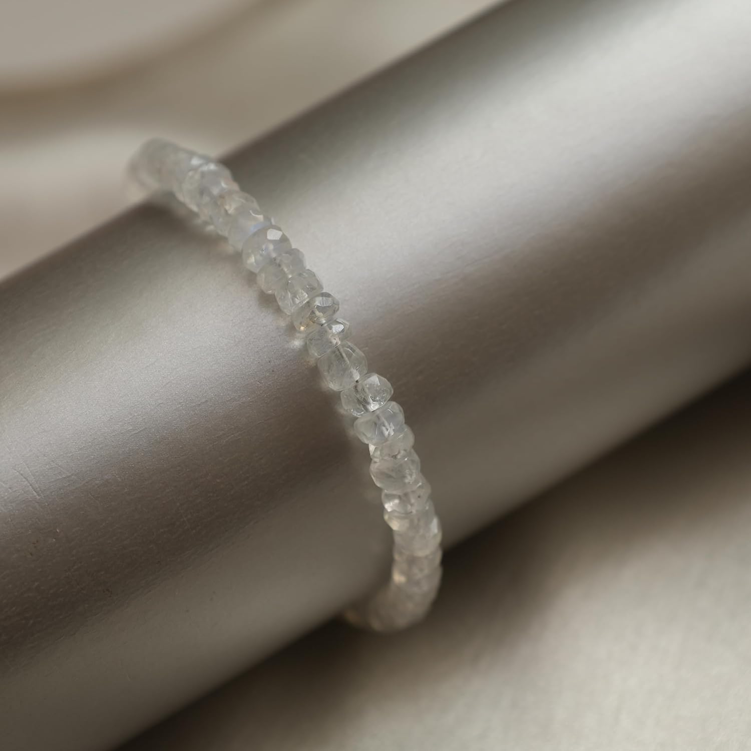 Gempires Rainbow Moonstone Beaded Bracelet June Birthstone Handmade Jewelry Hypoallergenic 8 Inch Gold Plated Lightweight New Beginning Bracelets - Image 3