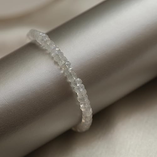 Miniatura 3 de Gempires Rainbow Moonstone Beaded Bracelet June Birthstone Handmade Jewelry Hypoallergenic 8 Inch Gold Plated Lightweight New Beginning Bracelets