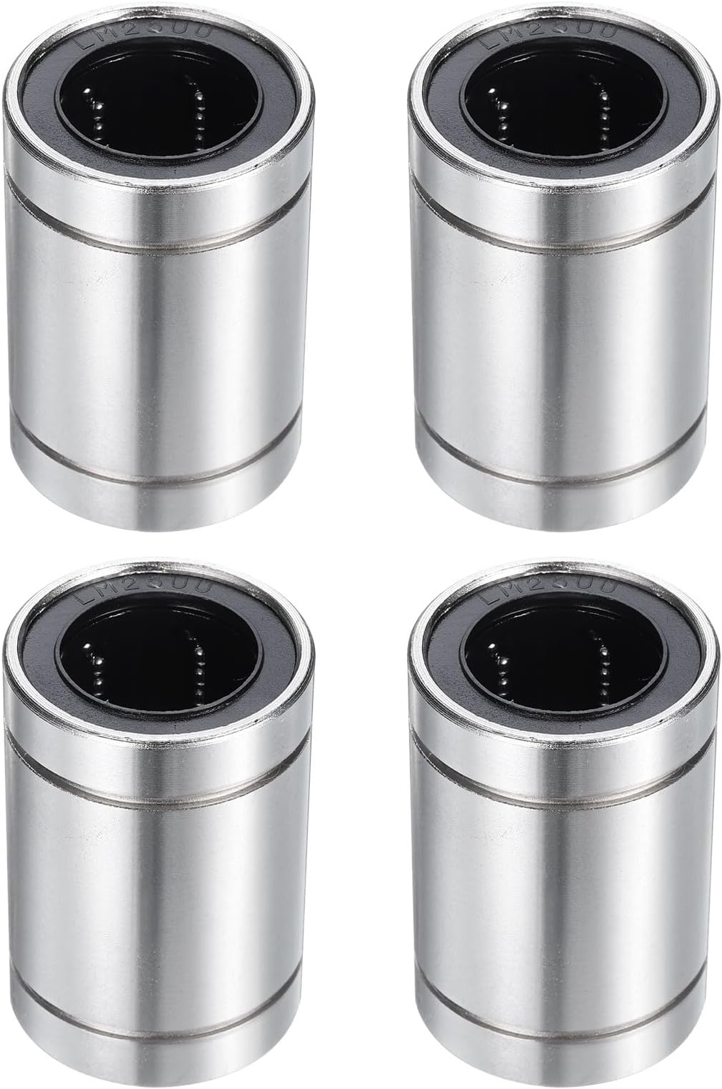 4Pcs LM25UU Linear Bearing 25mm Bore 40mm OD 59mm Length Linear Ball Bearings Nickel Plated Surface Double Side Rubber Sealed Bearing Steel for CNC Machine 3D Printer