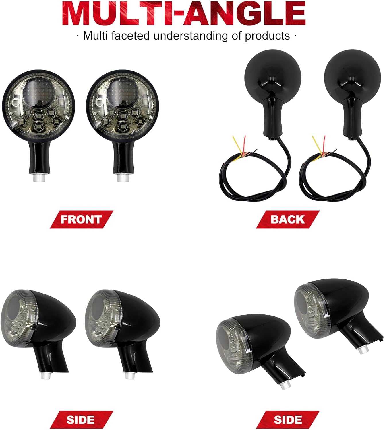 Motorcycle Rear Brake LED Turn Signal Light Indicator Running Lamp With Short Bracket Fit For Harley Sportster XL 883 1200 Iron Nightster 72 48 1992-2022 (Smoke Lens LED Light)