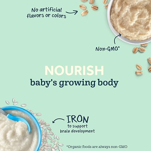 Miniatura 7 de Gerber Baby Cereal Organic 2nd Foods Grain  Grow avena banana 8 onzas paquete de 6