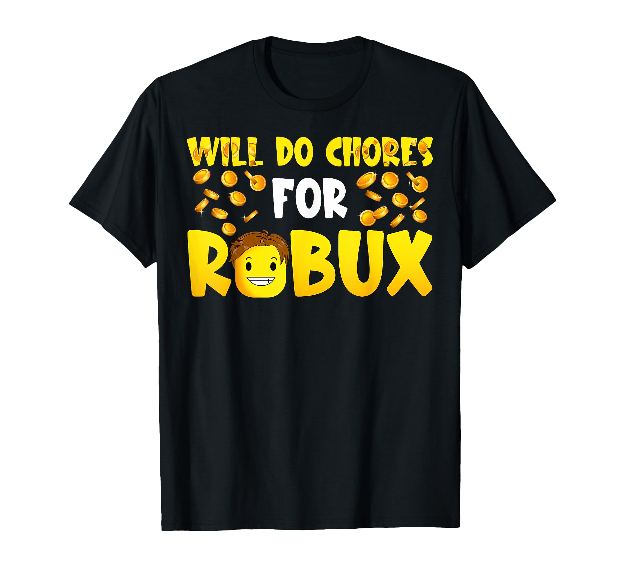 Noob and Professional Gamer Will Do Chores for Robux Boys T-Shirt