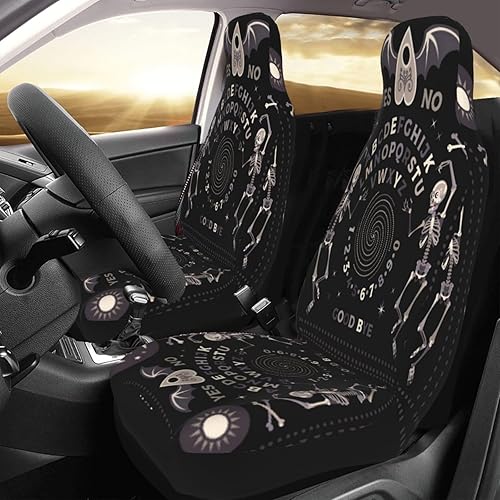 Miniatura 3 de Juego de fundas de asiento de coche de ocultismo gótico con diseño de ouija mágica vintage, juego universal de tela plana para asiento de automóvil,