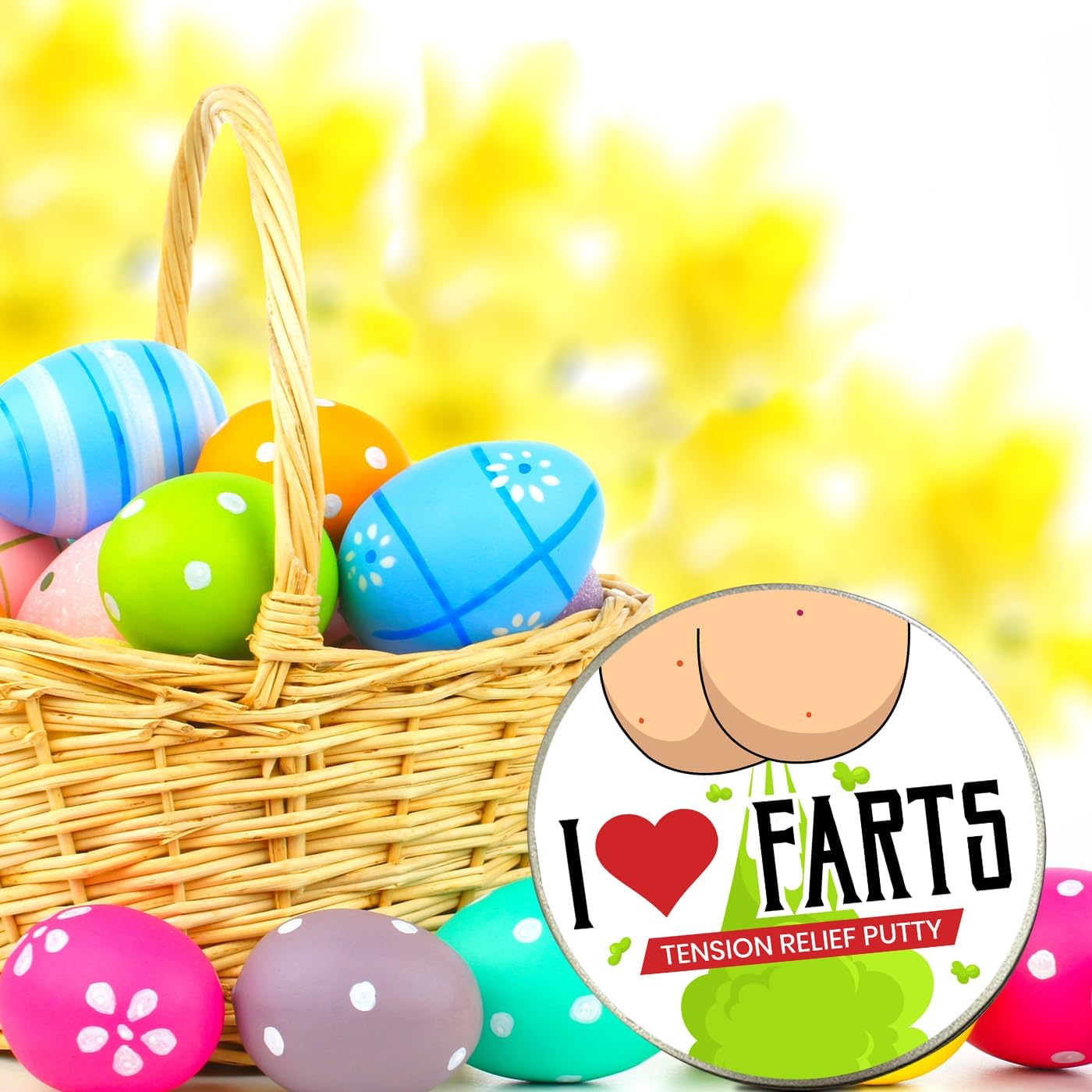 I Love Farts Therapy Putty - Funny Adult Stress Relief Putty - Hilarious Adult Gag Gift Desk Putty for Coworkers, Friends, and Office Humor