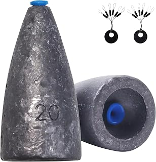 Worm Fishing Weights, Bullet Sinkers with Soft Plastic Insert Includes Weight Pegs, Carolina Rigs Texas Rigs for Bass Fishing 1/8 3/17 1/4 3/8 1/2 1 oz