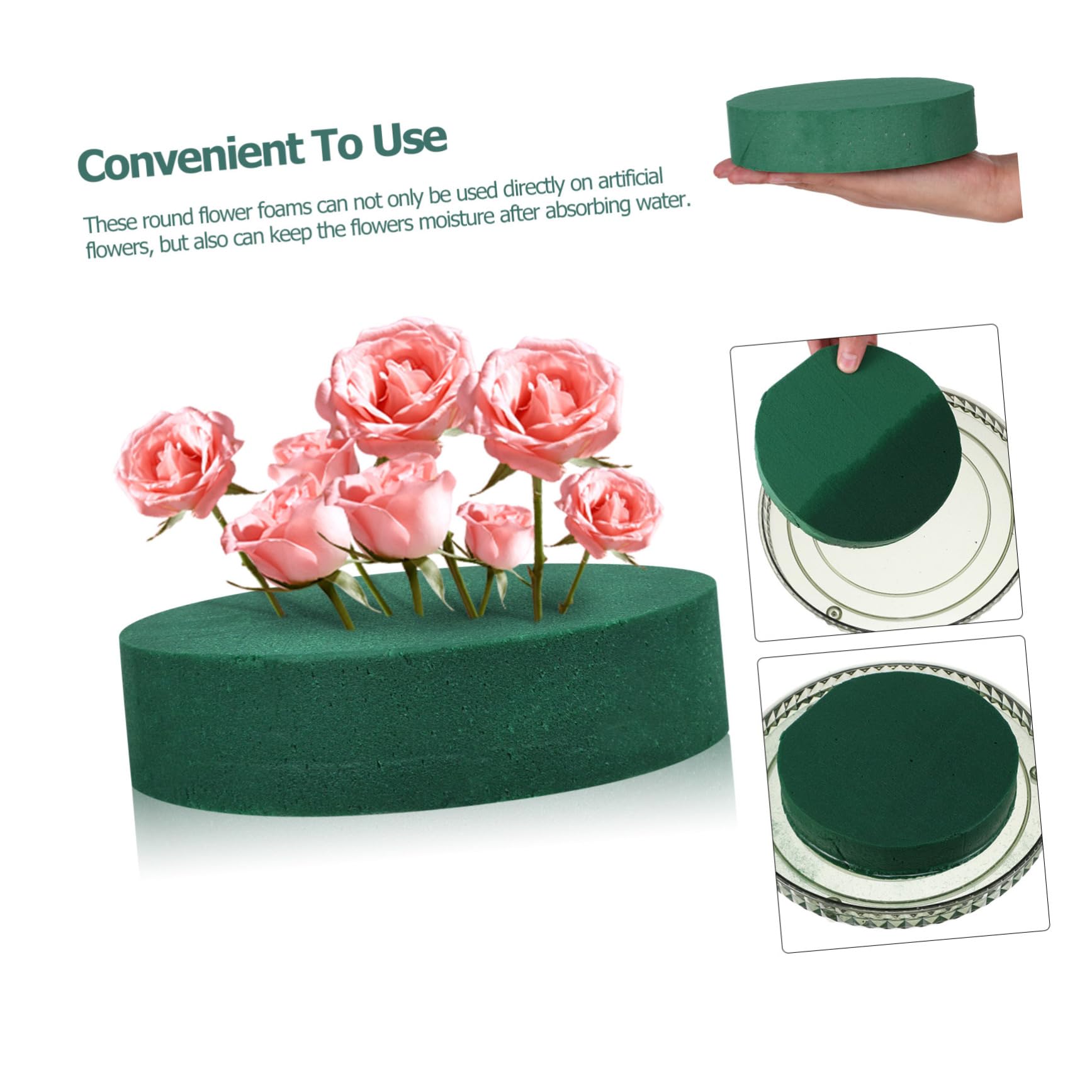 HOMSFOU 1 Juego Bloques De Espuma Floral Redonda Para Arreglos De Foam Para Flores Artificiales Y Decoración De Eventos 6 Piezas