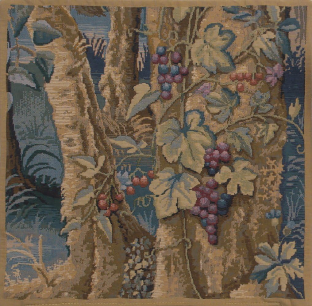 Wawel Timberland Grapes Belgian Tapestry Cushion - 17 in. x 17 in. Cotton by Charlotte Home Furnishings