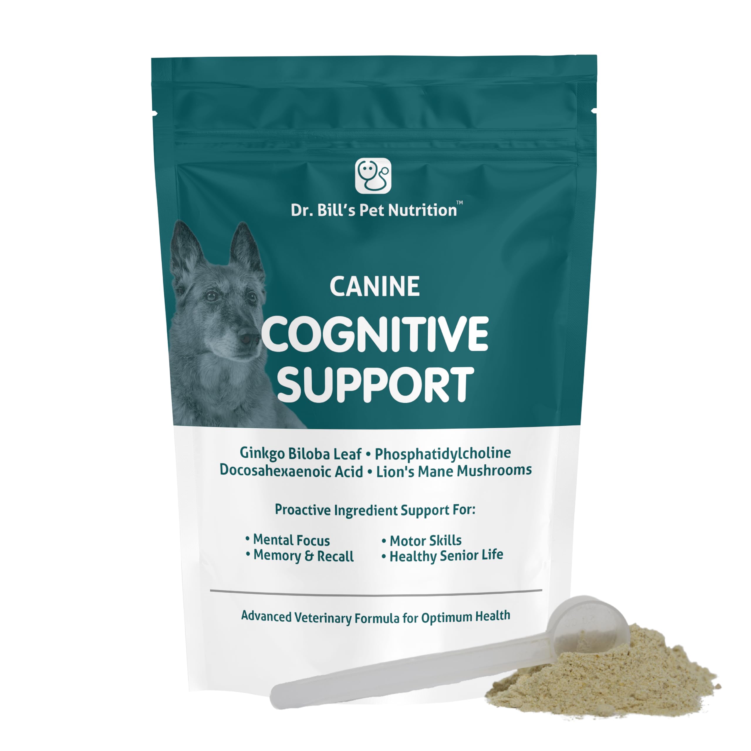 Dr. Bill’s Canine Cognitive Support | Memory Support Supplement Multivitamin for Dogs | Contains Gingko Biloba, L-Carnosine, Vitamin B-12, L-Glutamine, L-Tyrosine, and DHA for Adult and Senior Dog