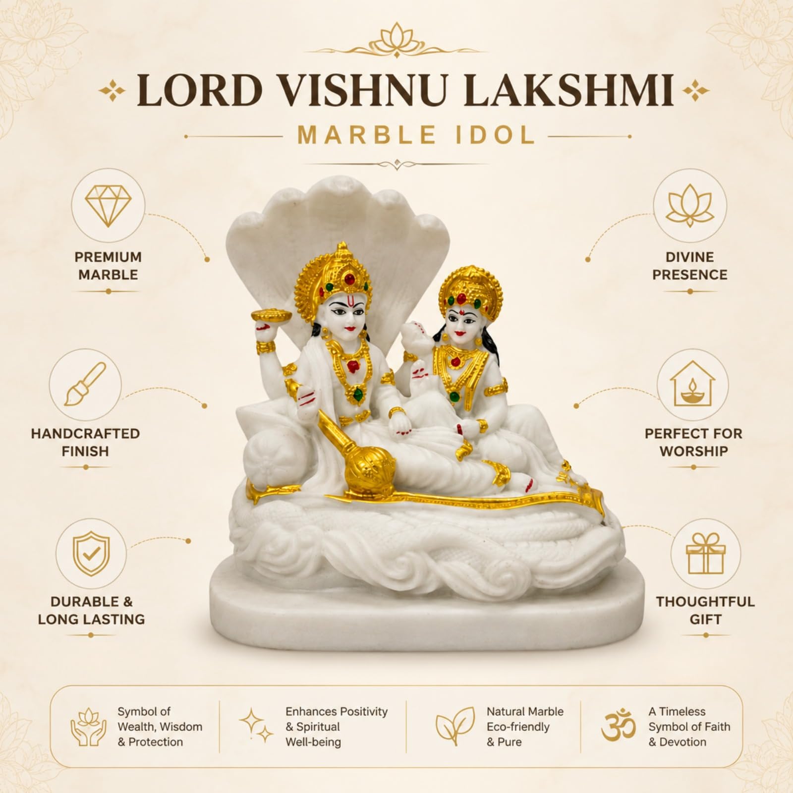 Buy Lakshmi Narayan Statue | Lord Vishnu & Goddess Lakshmi ON