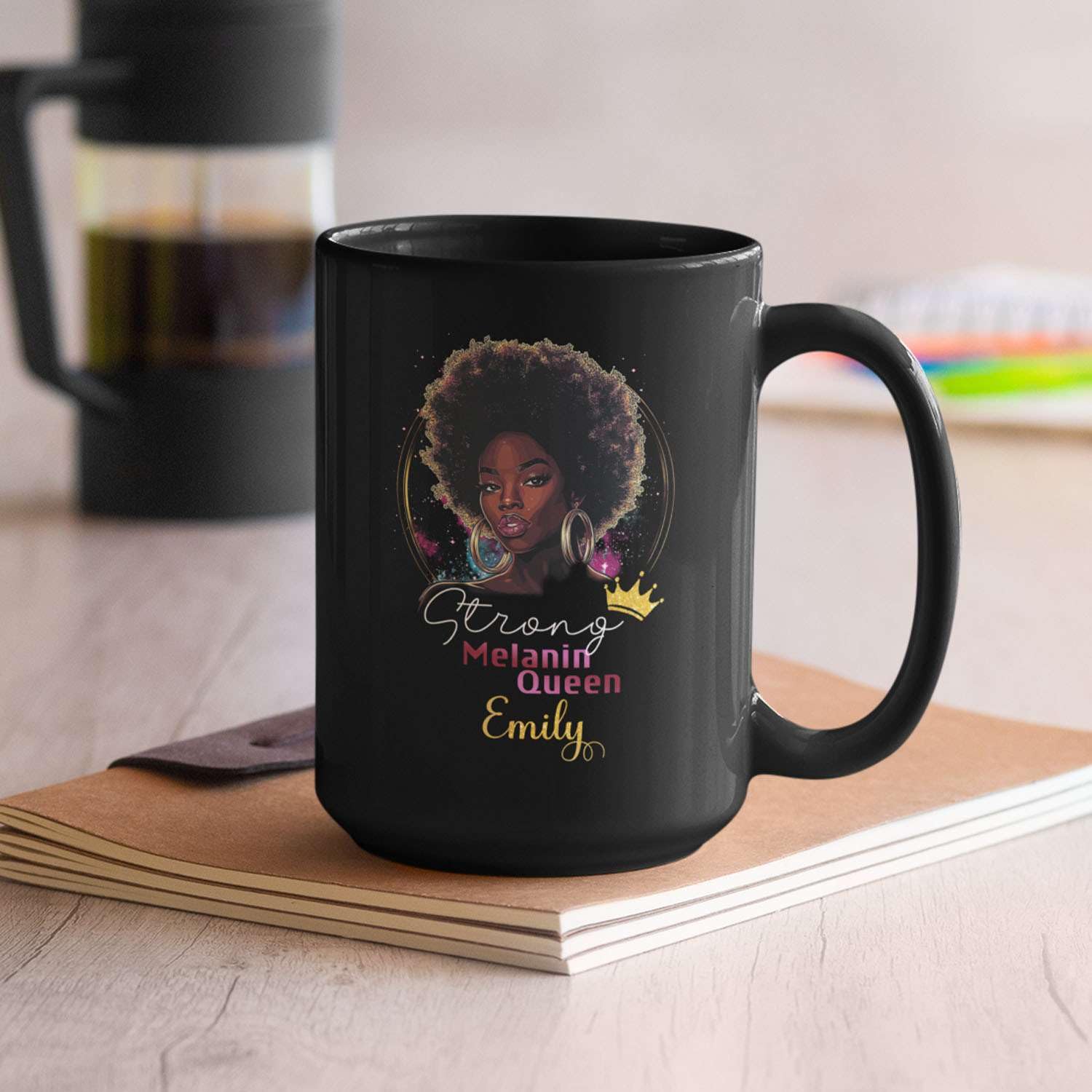 Amazon.com: FABGIFT Custom Black Woman Afro Art Coffee Cup, Motivational  Black Mug 11oz 15oz, Personalized Choose Name Ceramic Cup, Customized  African American Woman Design Mug, Inspirational Cup : Home & Kitchen