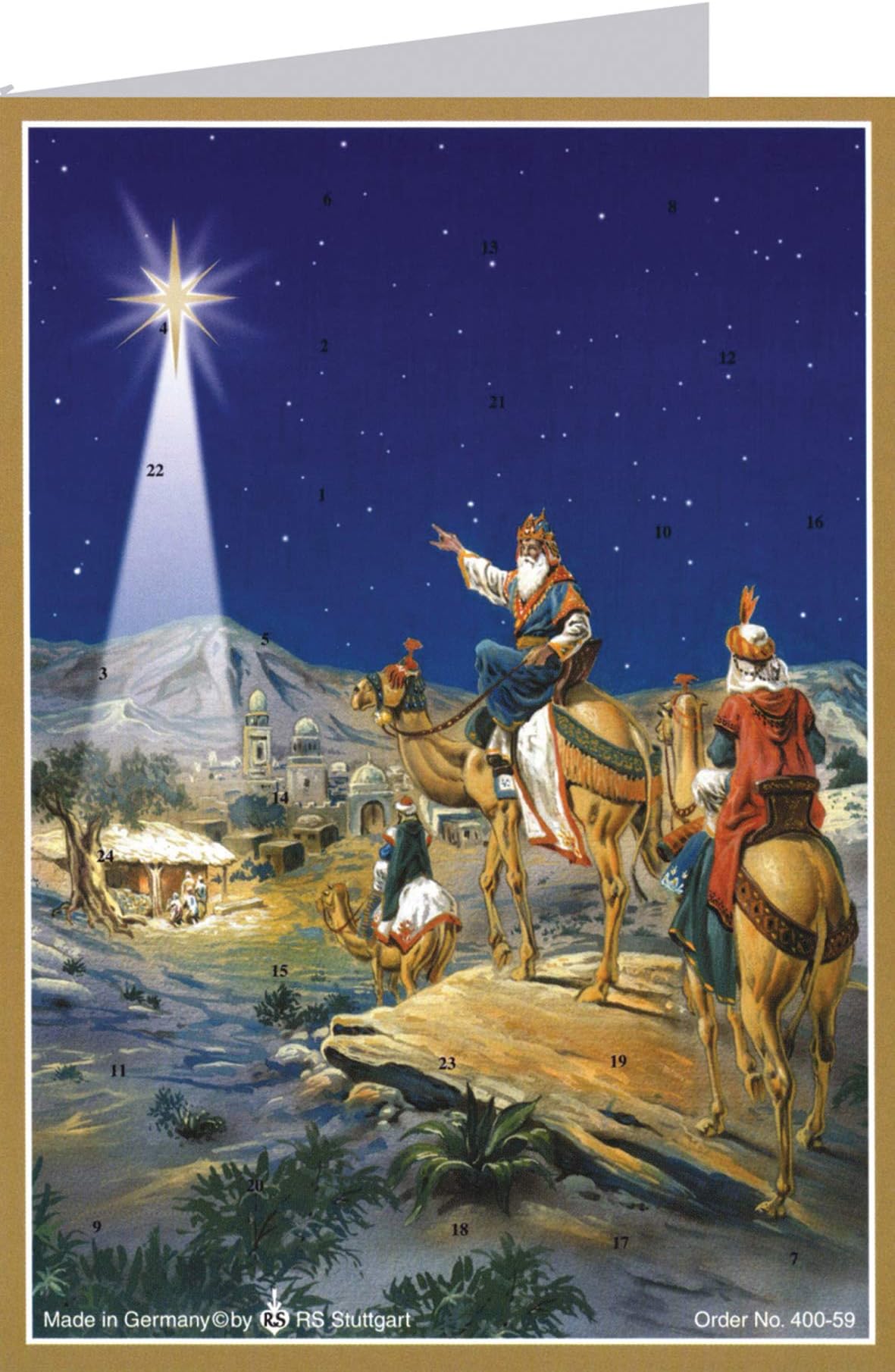Postcard Advent Calendar "The Holy Three Kings follow the Star"