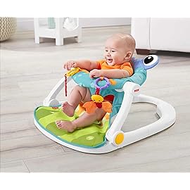 Fisher-Price Portable Baby Chair Sit-Me-Up Floor Seat with Developmental Toys & Machine Washable Seat Pad, Froggy