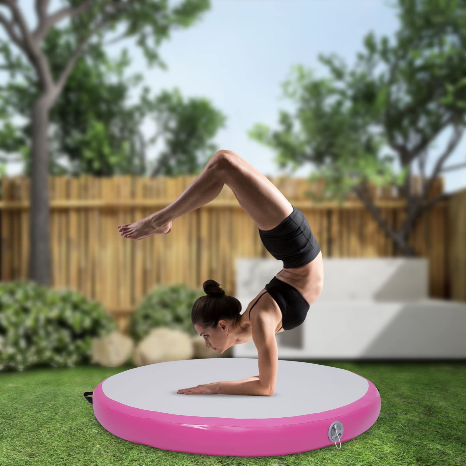 Air Matte Track Aufblasbare Gymnastikmatte 100x10cm Yoga Fitness mit Pumpe