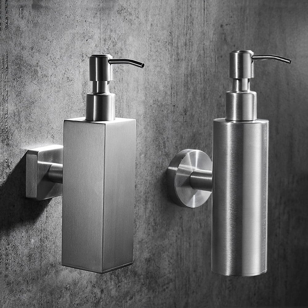 Jabonera Sencilla de Acero Inoxidable para Pared, para Cocina, Hotel, baño, dispensador de Gel de Ducha, Color Negro, 7,6 x 20,5 cm, 200 ml