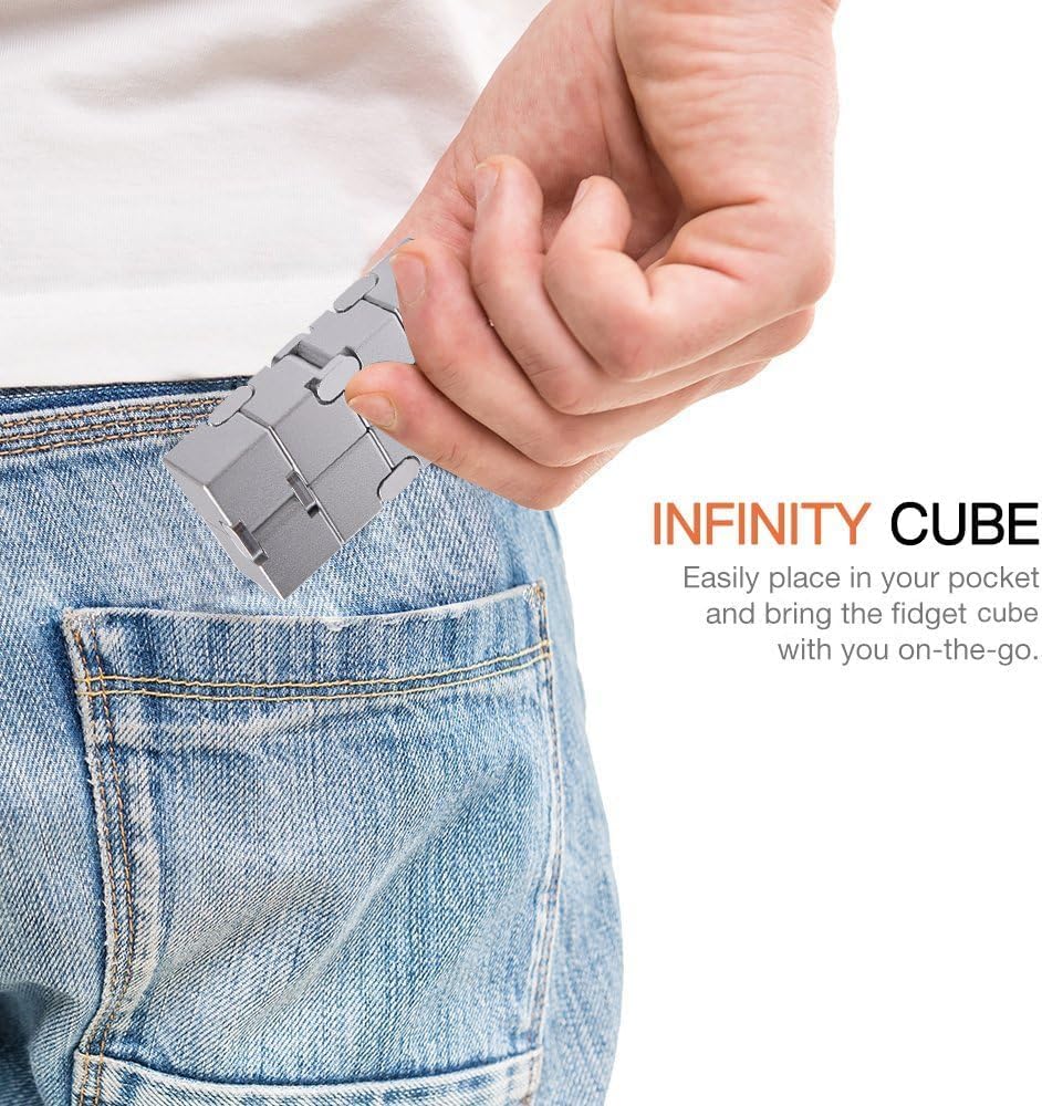 BEHAHAI Fidget Cube New Version Fidget Finger Toys - Metal Infinity Cube Prime for Stress and Anxiety Relief/ADHD, Ultra Durable Sensory Gifts for Adults and Teens Kids. 2