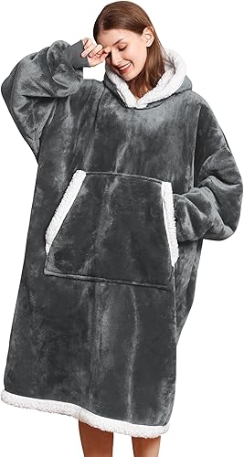 Miniatura 1 de Manta con capucha para mujer sudadera con capucha de gran tamaño para mujer acogedora y cálida manta gigante de sherpa regalos de cumpleaños para