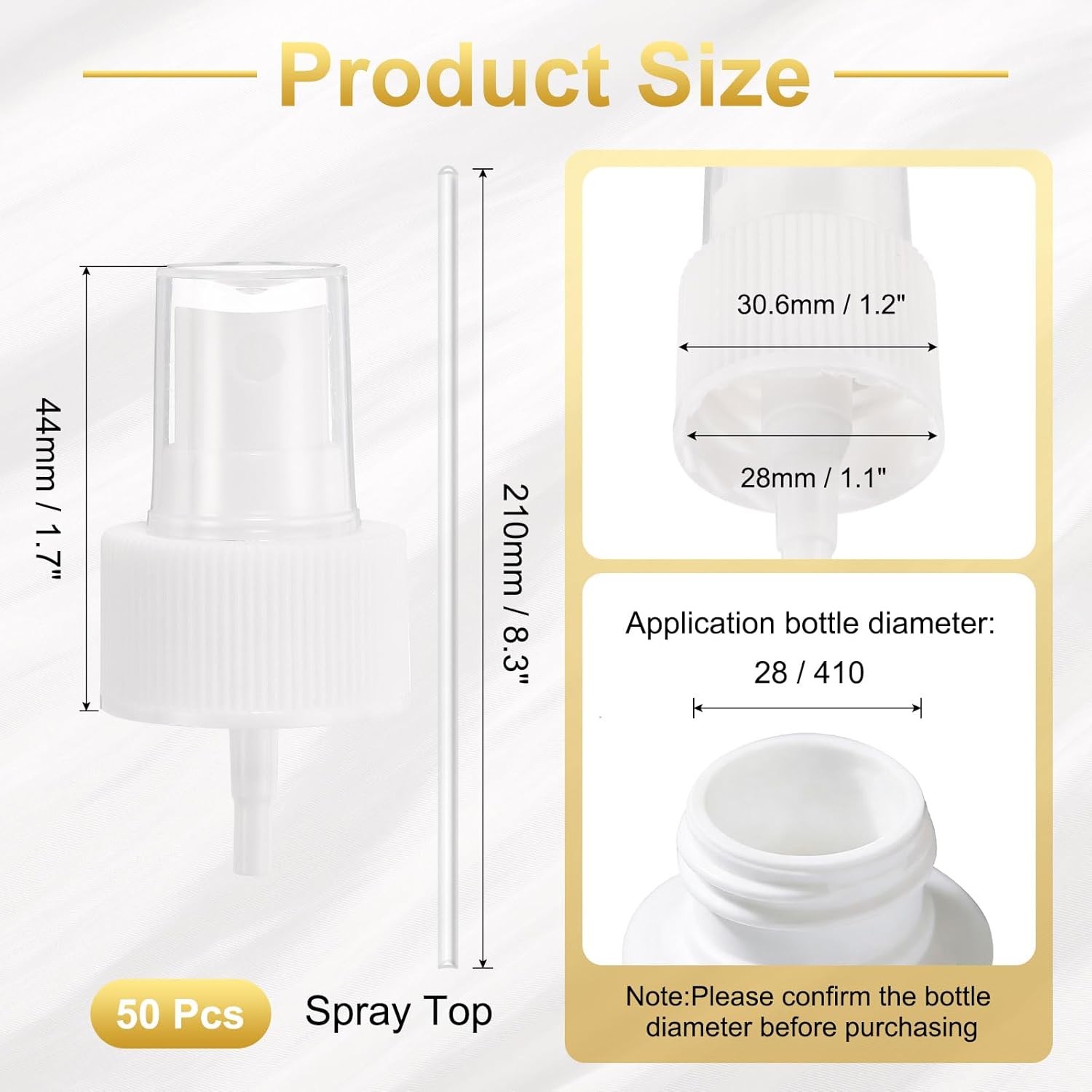 uxcell 50 Pcs White Spray Top, 28/410 Fine Mist Sprayer Reusable Replacement Spray Bottle Pump Plastic Top for Cosmetic Perfume and Body Sprays Bottle