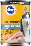 PEDIGREE HIGH PROTEIN Aliments pour chiens mouillés, viande réelle, poulet & Arôme de la Turquie à Gravy, 12x 375g (13 oz) Canettes