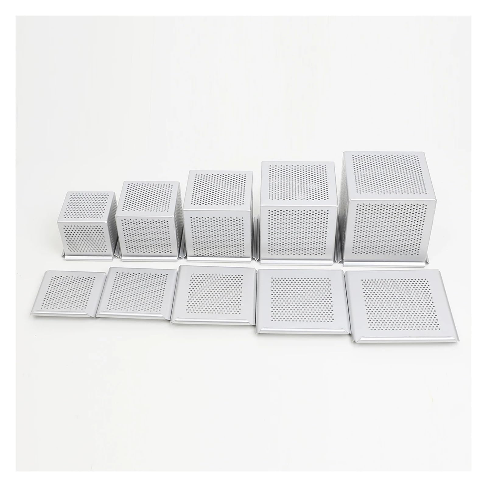 Générique Compatible avec Les moules à Mini-toasts, Croissants, Cubes, Pain de mie et Couvercle, ustensiles Cuisine perforés carrés for la Cuisson l'eau(2PCS 10X10X10CM)