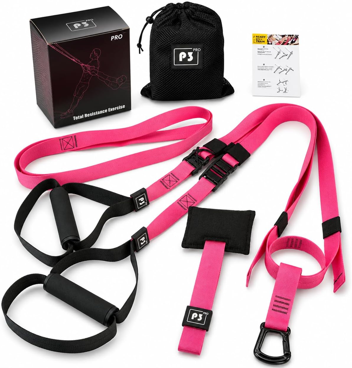 Home Resistance Training Kit with Handles & Door Anchor, Suspension Trainer System for Full Body Workout, Adjustable Bodyweight Resistance Bands for Home Gym, Strength Training & Core Fitness