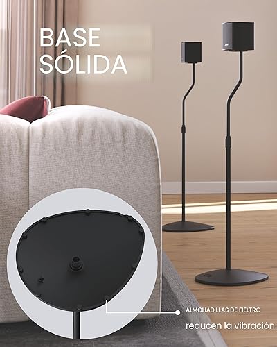 Miniatura 8 de SANUS Par de soportes para altavoces de satélite y estantería de hasta 3.5 libras - Ajuste de altura de 10 pulgadas - Incluye soporte en forma de L