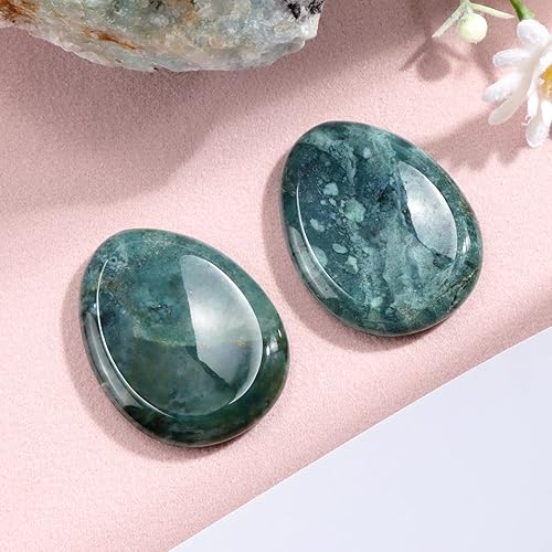 Miniatura 2 de Artistone Piedras de cristal de jaspe oceánico para el pulgar cristales curativos de chakras bolsillo piedra de palmera decoración del hogar