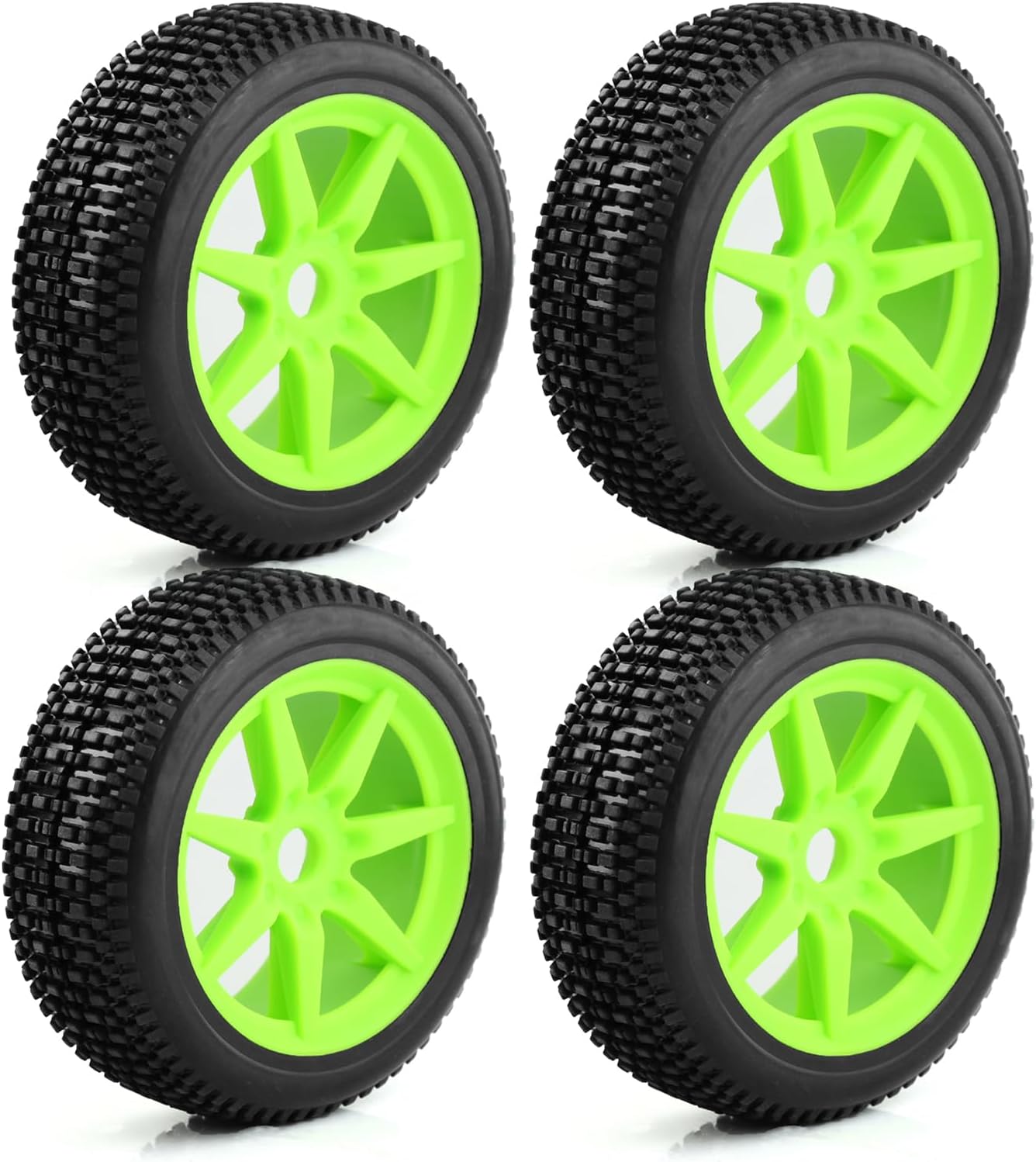 4.6" Pre-Mounted RC Tires 1.65" Width 7 Spoke Rim 17mm Hex for Arrma Typhon 6S BLX Typhon 3S BLX Typhon Mega 550 Upgrades (Green)