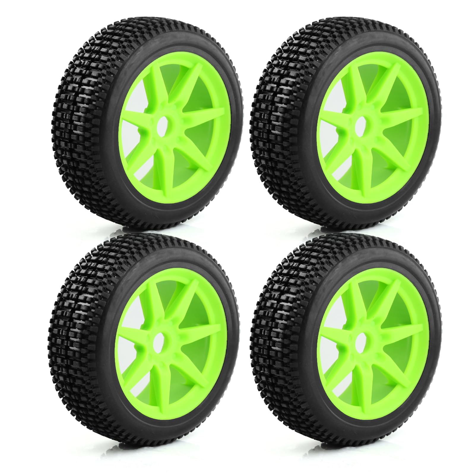 4.6" Pre-Mounted RC Tires 1.65" Width 7 Spoke Rim 17mm Hex for Arrma Typhon 6S BLX Typhon 3S BLX Typhon Mega 550 Upgrades (Green)