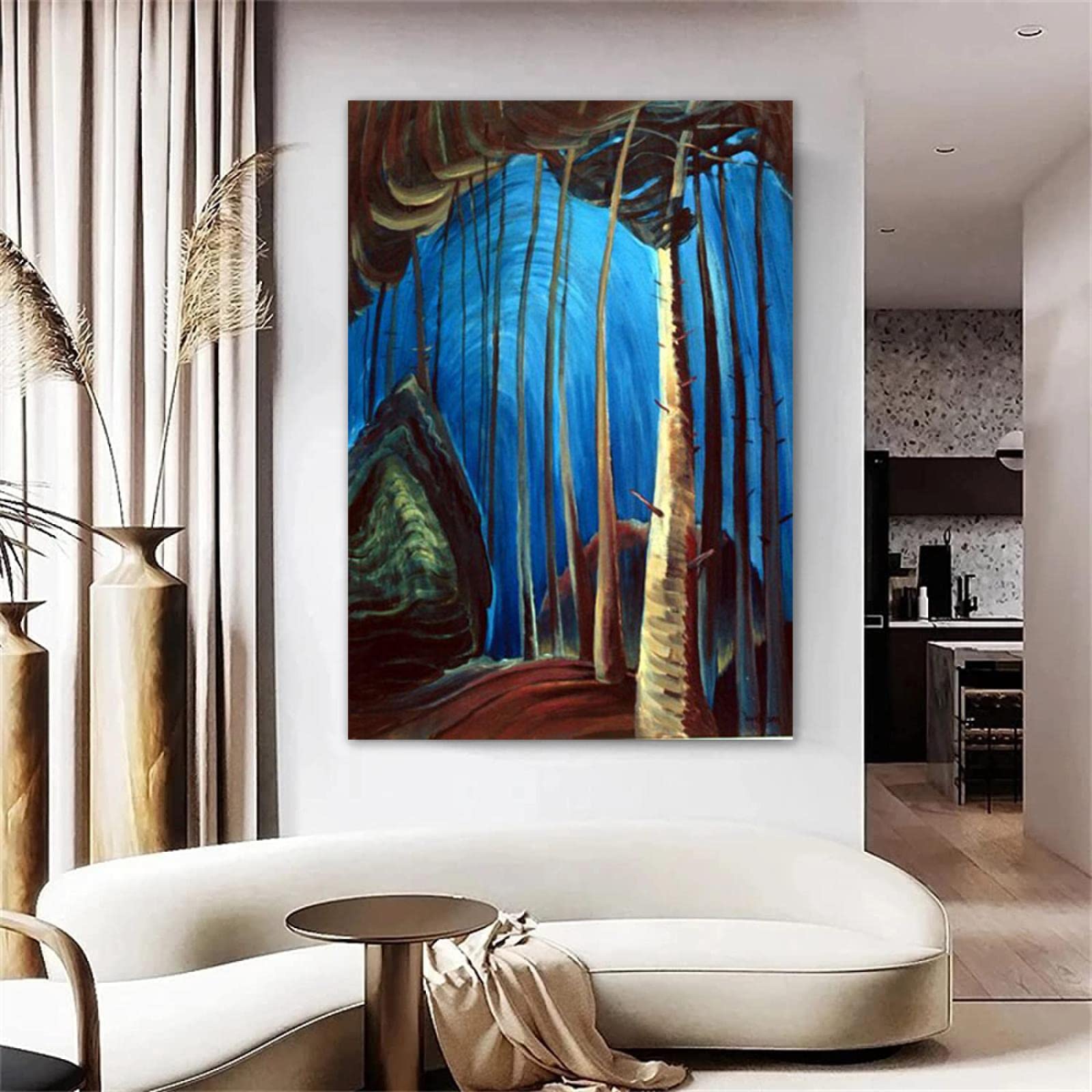 Emily Carr Pintura Reproducción de Carteles Cuadro en lienzo-impresión Obras de Arte-listo para colgar Cuadros famosos impreso sobre lienzo(Cielo azul)60x85cm(24x33in)Enmarcado