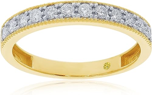 Alianzas de boda de diamantes cultivados en laboratorio para mujer Oro amarillo, blanco y rosa de 10 quilates certificado 110 - 12 quilates