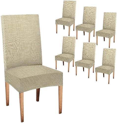Miniatura 50 de TOMWISH Fundas para Sillas De Comedor 6, Fundas para sillas de comedor, pintura de arte abstracto, funda extraíble elástica de elastano para silla