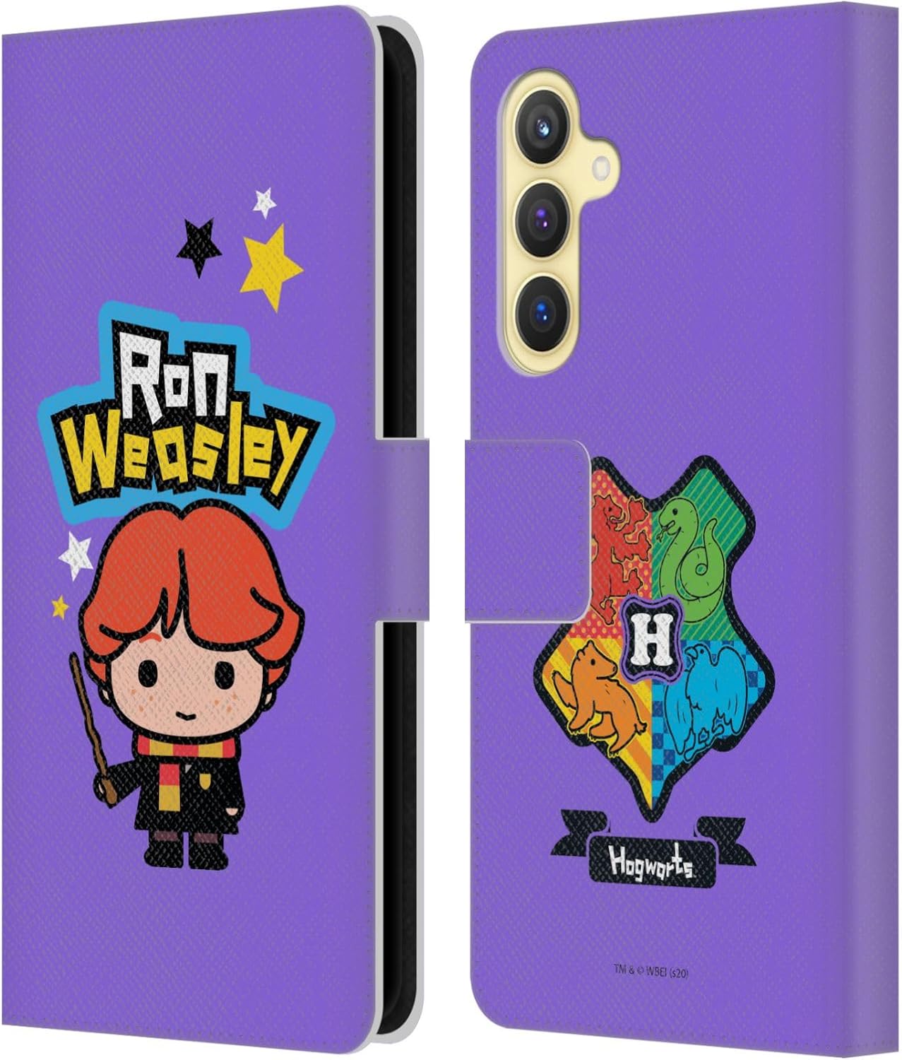 Head Case Designs Officially Licensed Harry Potter Ron Weasley Deathly Hallows XXVIII Leather Wallet Case Compatible with Samsung Galaxy S23 FE 5G