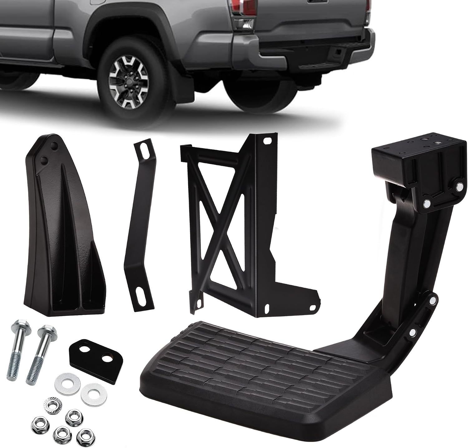 Retractable Truck Bed Step Fit for 2014-2021 Toyota Tundra Rear Bumper Tailgate Step Heavy Duty Aluminum Bed Step Replace PT392-34140