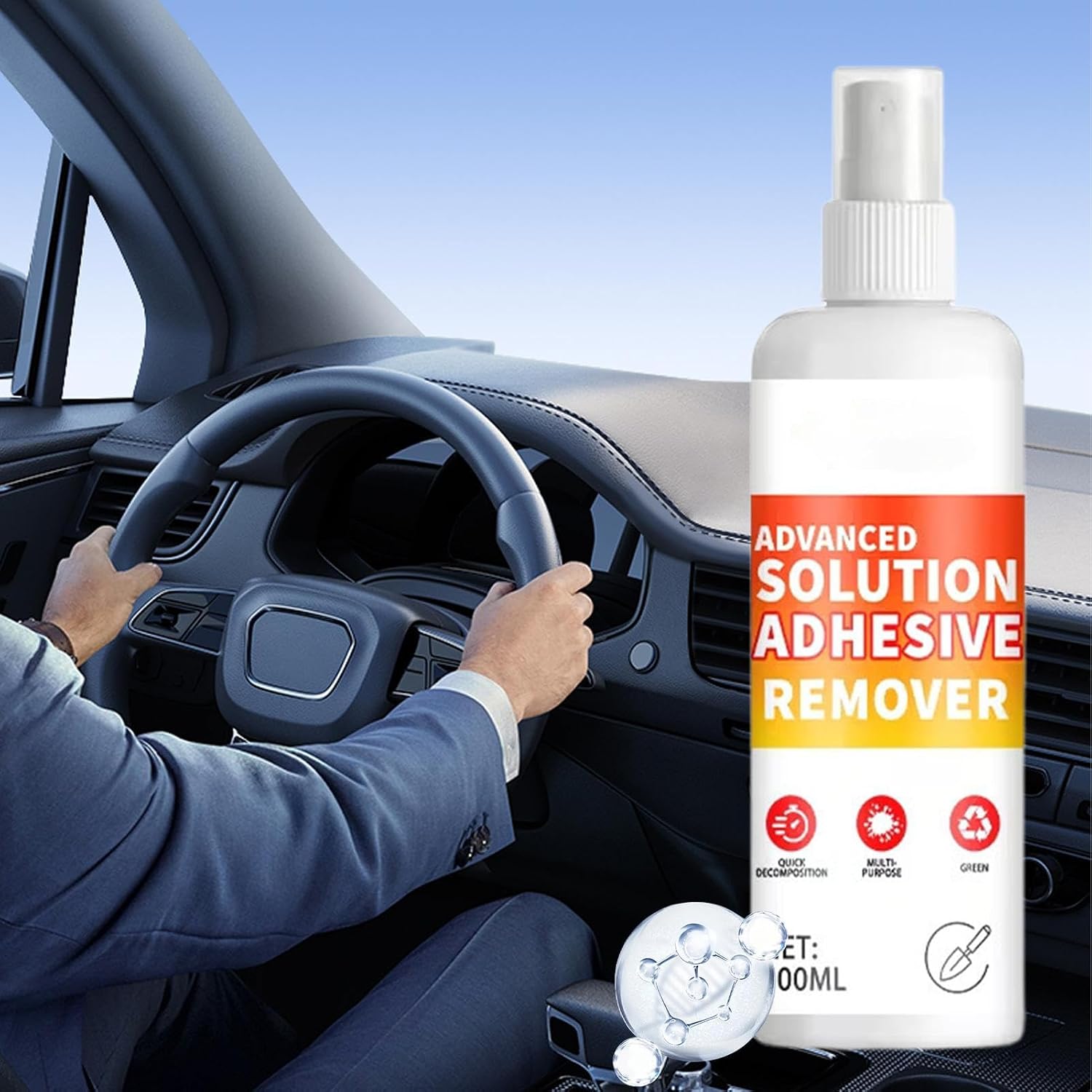 Car Decal Glue Remover - Adhesive Cleaning Spray, Easy Application with Non Damaging, Safe Cleaner, Vehicle Maintenance Product for Truck Trailer Tractor