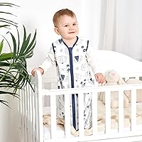 Vista 2 de Yoofoss Saco de dormir para bebé de 0 a 6 meses, manta 100% algodón orgánico con cremallera de 2 vías, saco de dormir suave y ligero para bebés