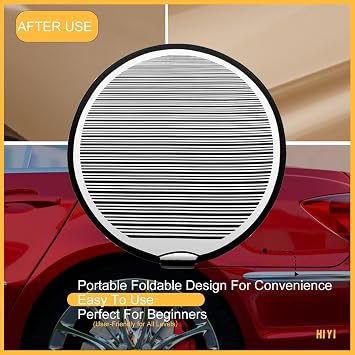 Dent Foldable Lined Dent Reflector Board Cloth Portable Flexible Reflector Led Line Board Scratch for Dent Remover Automotive PDR Dent Fix Tools Dent Panel Striped Light Board(80cm
