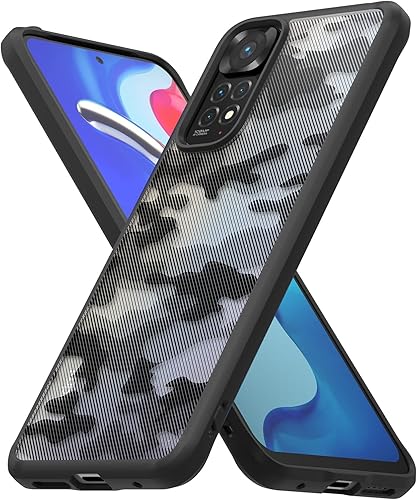 Ringke Fusion - Funda compatible con Redmi Note 1111S 4G 643 pulgadas diseño de camuflaje translúcido parte trasera dura a prueba de golpes funda