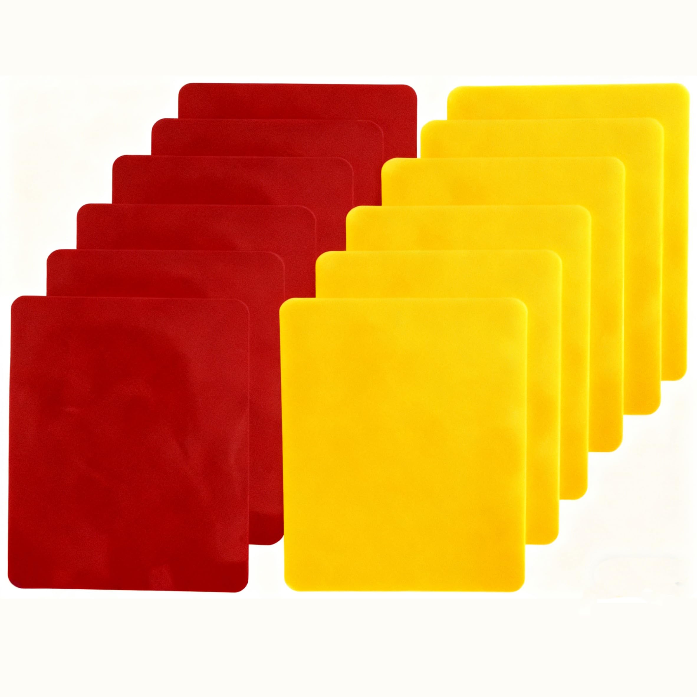 12PCS PVC Soccer Referee Cards – Durable Red & Yellow Warning Cards