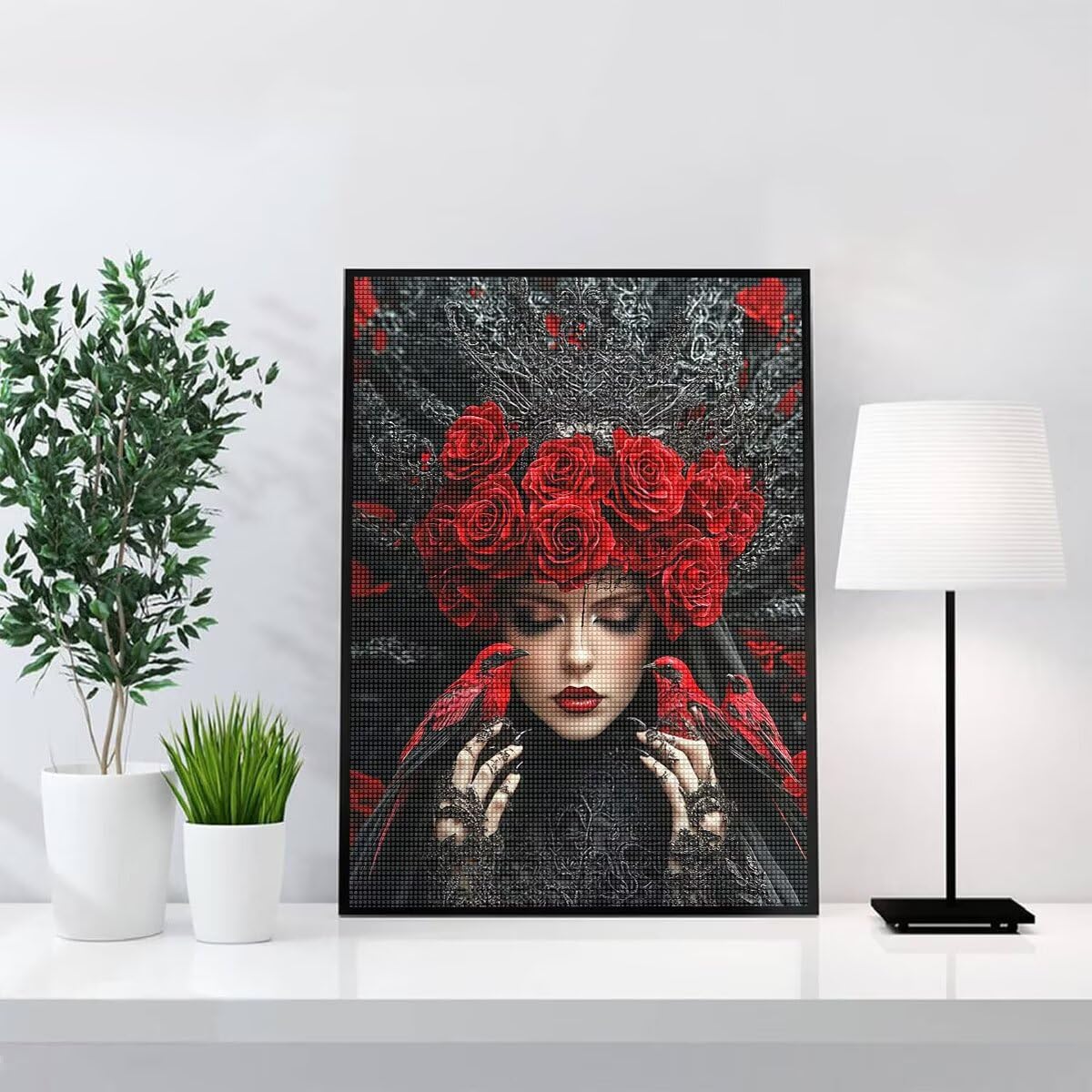 Diamond Painting Kit Completo, Diamond Painting Donna, 5D Quadrato Pittura Diamante Kit Manualidades Adultos DIY Diamantini Crystal Art Disegni Ricamo Punto Croce Artigianale, 90x120cm Rosa j0-843