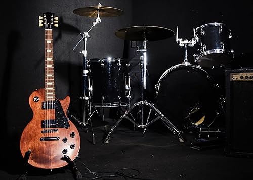 Miniatura 2 de BELECO Telón de fondo de tela de 7 x 5 pies para fotografía, instrumentos musicales, guitarra, batería, banda de música, espectáculos en vivo,
