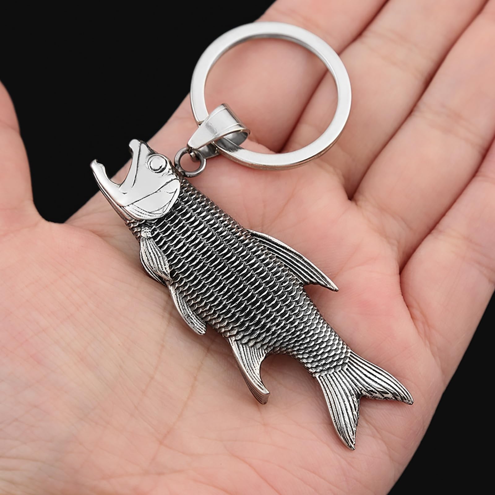 Amazon | 栓抜き ヴィンテージ魚型ステンレススチールキーホルダー飲料