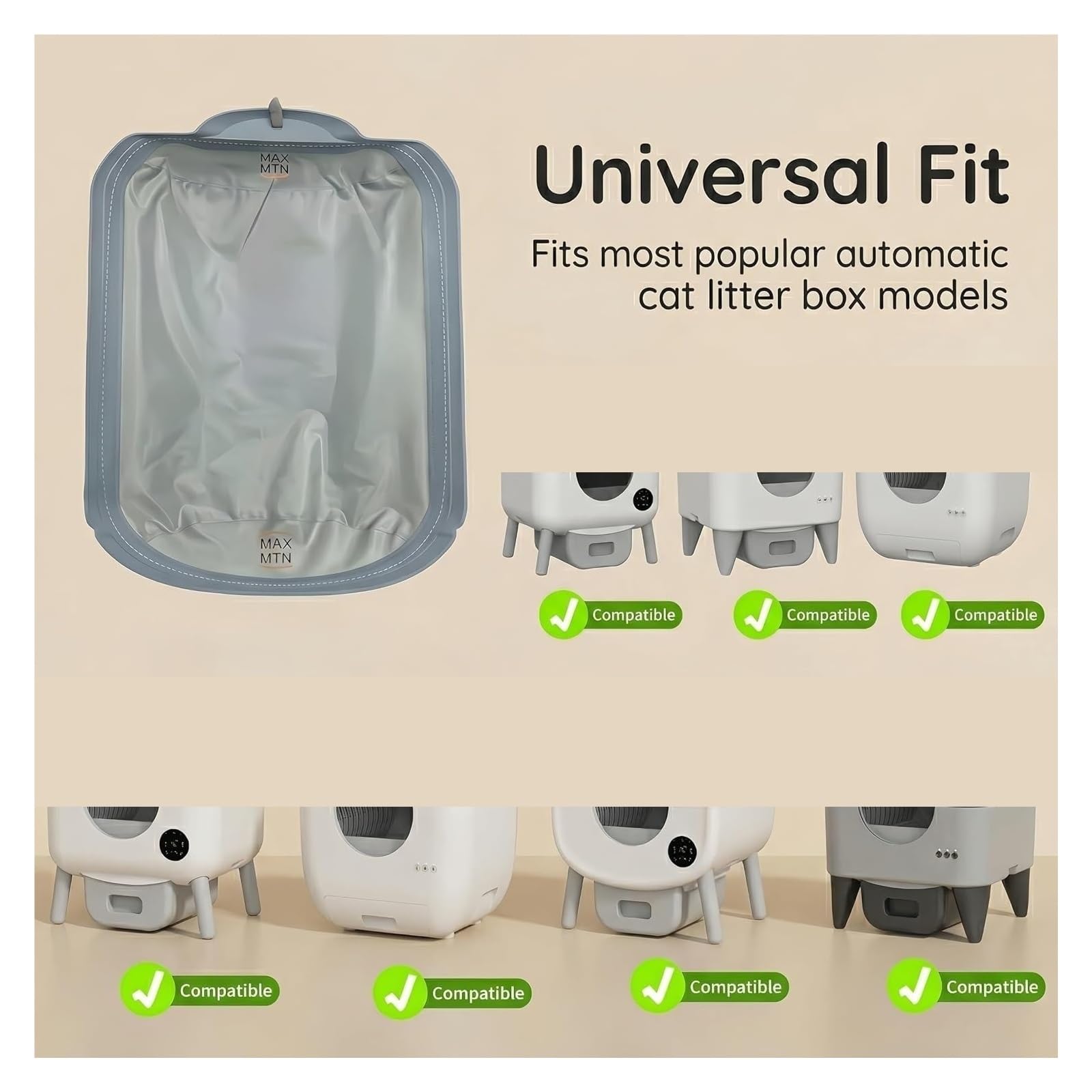 Ersatz Einlage fur 95L Katzenklo, wasserdichtes Gewebe | Weiche herausnehmbare Einlage fur automatische Katzentoilette, wasserdicht, leicht zu reinigen(Two Packs)
