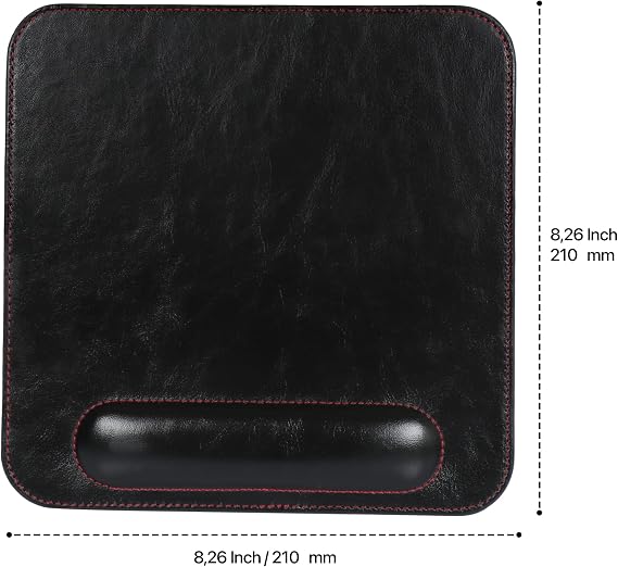Londo Leather Mouse Pad with Wrist Rest Ergonomic Support, Non-Slip Base, Smooth Surface